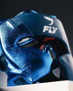 Nouveauté - Ensemble de boxe professionnel en cuir véritable de qualité supérieure, couleur bleu métallisé, personnalisé - Product Image 4