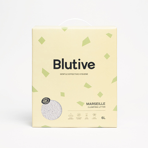 Litière agglomérante pour chat 100% naturelle Bentonite Blutive 6L - Absorption supérieure et longue durée avec parfum de Marseille, très demandée - Product Image 1