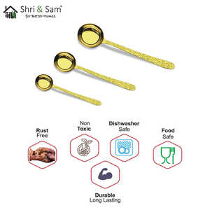 Cucharón de acero inoxidable con revestimiento PVD dorado y elegante utensilio de jazmín láser para servir y verter - Product Image 2