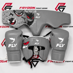 New Latest Design Customized Fly Purple Full Printed Genger <b>Sparring</b> <b>Set</b> Included <b>Boxing</b> Gloves Protection Headgear Groin Guard - Product Image 3