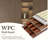 Panneau mural en composite bois-plastique PVC durable et luxueux pour bureau, panneau mural en grille WPC avec finition de surface en film PVC PET