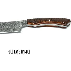 Couteau de chef Burraq OEM de qualité industrielle, en acier Damas fait main, multifonctionnel, à motif torsadé, avec étui en cuir, pour usage en cuisine - Product Image 1
