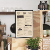 Boîte à lumière LED rectangulaire moderne en aluminium personnalisée, affichage de menu de restaurant suspendu, panneau publicitaire ultra fin rétroéclairé