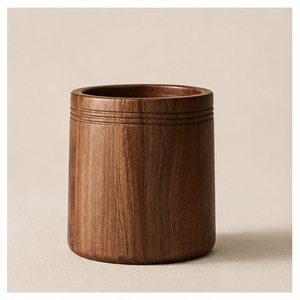 Elegant Rustic Wooden <b>Kitchen</b> Utensil Jar With Embossed Detail Durable Acacia Wood Flatware <b>Caddy</b> For Dining Table & Countertop - Product Image 6