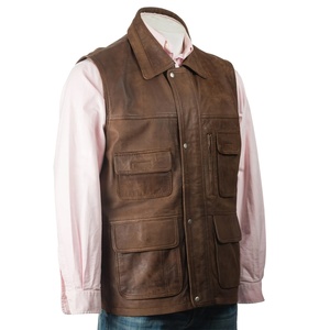 เสื้อกั๊กหนังบุสองชั้นสำหรับผู้ชาย, เสื้อกั๊กหนังแขนกุดสำหรับฤดูหนาว - Product Image 5