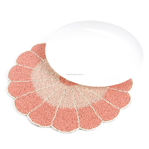 Handcrafted <b>Beaded</b> <b>Placemats</b> Dining Table Wedding Christmas Family Gatherings Durable Glass Cloth Luxury Modern Made Polyester - Product Image 2