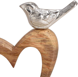 Decoración moderna de corazón de madera de mango con pájaros de Metal para mujer, sala de estar, fábrica de San Valentín al por mayor - Product Image 5