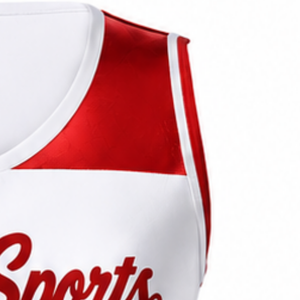 <b>White</b> Red Sublimated <b>Sleeveless</b> Cheerleading Jersey Athletic Team Sportswear Training Performance Competition <b>Top</b> Uniform - Product Image 4