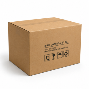 Recycled Corrugated Cardboard Closed RSC Shipping <b>Box</b> Custom Packaging Master Carton - Product Image 1