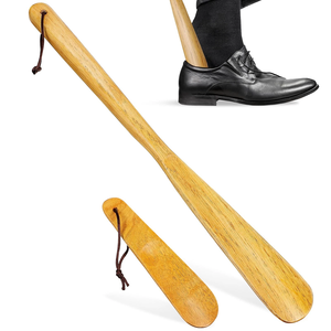 Juego de 2 calzadores de madera, calzador de mango largo de 15.7 pulgadas y calzador corto de 6.2 pulgadas, de madera duradera, ayuda para el calzado, para el hogar y viajes - Product Image 3