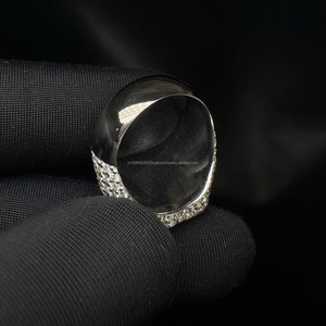 Iced Out Style Round Cut Moissanite Diamond Engagement <b>Ring</b> Hip Hop Style Anniversary Gifts 925 Sterling <b>Silver</b> Jewelry for <b>Mens</b> - Product Image 6