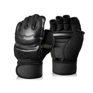 Guantes de MMA de Medio Dedo, Guantes de Entrenamiento de Boxeo de Cuero con Correa de Velcro en la Muñeca, Unisex, Guantes Personalizados de Alta Calidad - Product Image 2