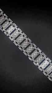 Bracelet de montre présidentiel en or blanc 14 carats, entièrement pavé de diamants de laboratoire certifiés IGI, style hip-hop, chaîne statement - Product Image 3