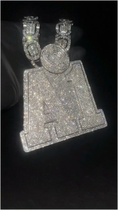 จี้ห้อยคอแบบฮิปฮอปประดับเพชรโมอิสซาไนต์ VVS เงินแท้ 925 ดีไซน์ตัวอักษรสั่งทำพิเศษ - Product Image 5