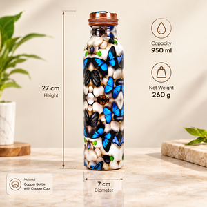 Bouteille d'eau en cuivre pur à 100 % de qualité supérieure, hydratation quotidienne, boisson saine, design moderne, durable, anti-fuite, écologique, en provenance d'Inde - Product Image 6