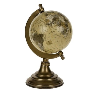 Globe terrestre de bureau en laiton antique, durable, écologique, carte du monde rotative traditionnelle, décoration éducative - Product Image 2