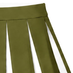 Jupe plissée vert olive pour femme, costume de danse sportive, uniforme de performance athlétique, vêtements personnalisés - Product Image 3