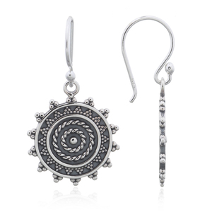 Boucles d'oreilles en argent sterling en spirale d'inspiration bohème balinaise pour femmes - Cadeau - Product Image 2