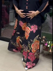 AARYA 2026 Vestido de Verano Nuevo, Bonito y Moderno, Informal, de Seda Romana con Estampado Floral, Lavable, Mini, Holgado, Estilo Occidental, para Mujer, con Mangas Largas - Product Image 5