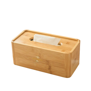 Boîte à mouchoirs en bois durable, porte-mouchoirs en bois massif naturel pour la décoration de table de salon - Product Image 2