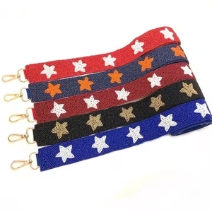 Go Stars Beaded <b>Strap</b> Handmade <b>Adjustable</b> Shoulder Crossbody Bag Embroidery Custom Logo College Sports Gameday Fashion - Product Image 2