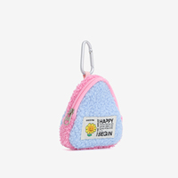 Porte-monnaie miniature en laine d'agneau avec fermeture éclair, couleur personnalisée, logo personnalisé, design tendance, unisexe, 2 pouces, 40 g, léger