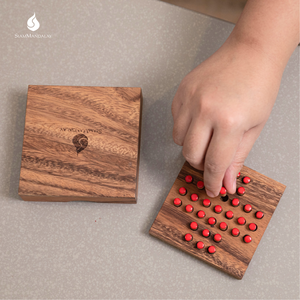 Solitario: Rompecabezas de madera tipo Solitario, juego clásico de estrategia de saltos y eliminaciones, rompecabezas lógico, juguete educativo para niños, adultos y familias - Product Image 6