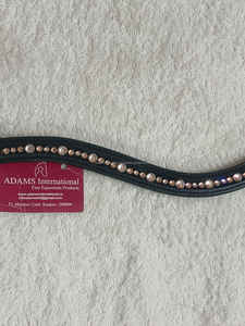 Brida de caballo de cuero genuino de alta calidad Crystal Bling Brow Band Fabricante mayorista - Product Image 3