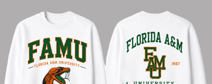 Sudadera de cuello redondo FAMU para mujer al por mayor, de mezcla de algodón grueso, estilo vintage de invierno, con gráfico de la Universidad Agrónoma y Mecánica de Florida - Product Image 2