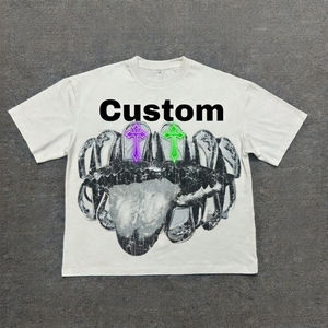 T-shirts personnalisés imprimés à l'écran, fabriqués en tissu de coton biologique de haute qualité, vêtements décontractés tendance unisexes, motif uni moderne, tricoté - Product Image 3