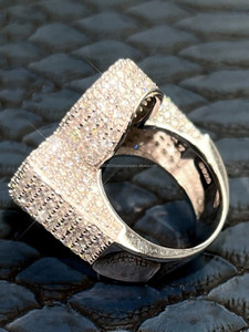 Luxury Iced Cross <b>Ring</b> 925 Sterling Silver Hip Hop Bling Engagement Moissanite <b>Statement</b> <b>Ring</b> Men's Gift Him Rapper Jewelry - Product Image 4