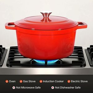 Pentola Olandese da 6 Quarti con Coperchio e Doppi Manici per Stufati e Arrosti - Product Image 5