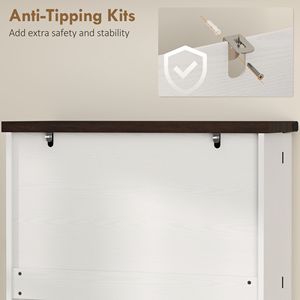 Armadio dispensa da cucina bianco stile rustico alto 72 pollici con 8 ante e ripiani regolabili - Product Image 5