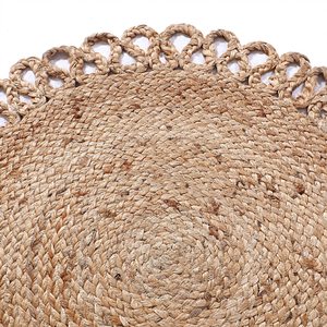 Eco Friendly Hand Braided Jute Cotton Area Rugs Non-Slip Custom Thick <b>Floor</b> Carpet Living Room Exercise Camping Prayer Hand Wash - Product Image 3