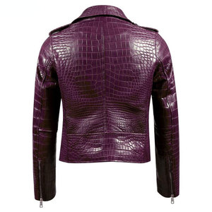 Men Genuine Style Crocodile Leather Jacket Luxury Fashion Durable Soft Warm Casual Wear Coat - Product Image 3