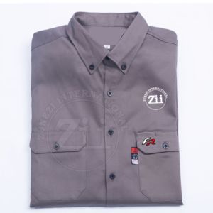 Chemise de travail à manches longues pour soudeurs, couleur unie personnalisée, uniforme de travail Cat-2, vêtements de travail industriels respirants et résistants aux flammes pour hommes - Product Image 4