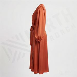 Abaya en Soie Brillante et Douce à Manches à Revers, Robe Musulmane Kimono Soyeux pour Femme, Plusieurs Couleurs, Longue, Modeste, Mode Islamique, Vente en Gros - Product Image 3