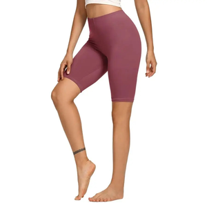 Pantalon de yoga moulant sportif pour femme, couleur unie, short de cyclisme pour la plage, le sport et la course à pied - Respirant, taille élastique - Product Image 4