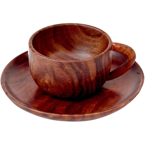 Handmade Acacia Wood Coffee Tea Cup Eco-Friendly Natural Wooden <b>Drinkware</b> Factory Supply - Product Image 2