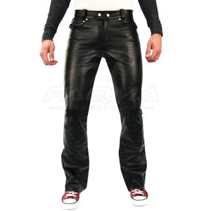 Pantalones de cuero para hombre, corte clásico, cuero genuino, diseño cómodo, perfectos para uso casual y formal a un precio razonable. - Product Image 2