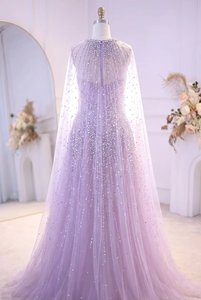 Exquisito Vestido de Noche de Tul con Bordado 2026, Elegante Vestido de Gala con Perlas y Cuentas, Manga Casquillo, Largo hasta el Suelo, para Eventos Formales - Product Image 2