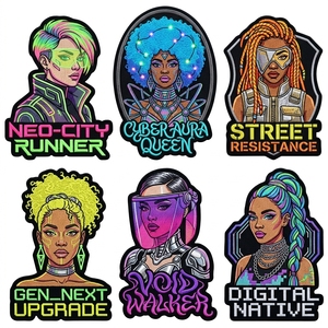 Patch brodé personnalisé en chenille avec motif tête d'explosion noire pour vêtements et chapeaux - Product Image 1