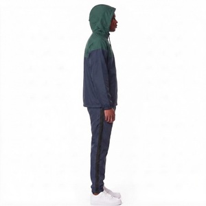 Ensemble veste et pantalon coupe-vent imperméable 2-en-1 à capuche pour homme, color block, séchage rapide, léger, tenue de sport décontractée pour l'hiver - Product Image 6