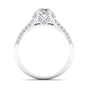 REYES Sparkling Brilliant Round Cut 0.77 Carat Moissanite <b>Ring</b> in 925 Sterling Silver Engagement <b>Rings</b> For Women <b>Fine</b> Jewelry - Product Image 4