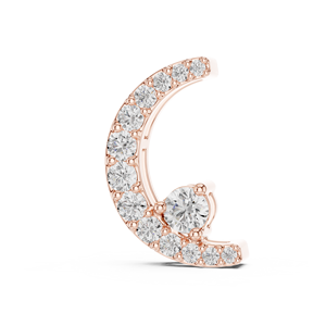 Colgante de Luna Creciente de Oro con Diamante Cultivado en Laboratorio, Corte Brillante Redondo, Joyería de Lujo para Regalo de Boda - Product Image 1