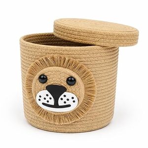Customised Hand-Woven Cotton Rope Storage Box Lid Fabric Storage Basket for Household Items Toys Keys Snacks Miscellaneous Items - Product Image 1
