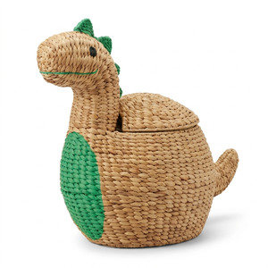Bulk Dinosaur Shape Paper Rope Kids Storage Basket Cheap Price Animal Handwoven <b>Toy</b> Organizer Bin Sustainable OEM ODM Factory - Product Image 1