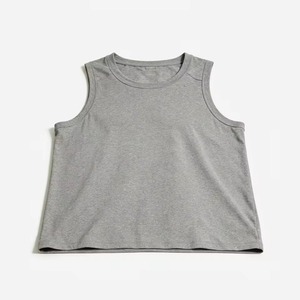 Débardeur blanc sans manches pour homme, anti-boulochage, broderie machine, 180g, style urbain, col rond, en coton tricoté respirant, pour le fitness - Product Image 4