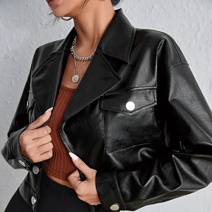 Chaqueta de Cuero Corta para Mujer, Nueva, Modelo 2026, Elegante, Resistente al Viento - Product Image 6