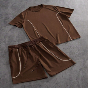 Custom Design Digital Printing T shirts With Shorts Men and Women Sportswear Tracksuit Two Piece T-shirt Short <b>Set</b> - Product Image 1